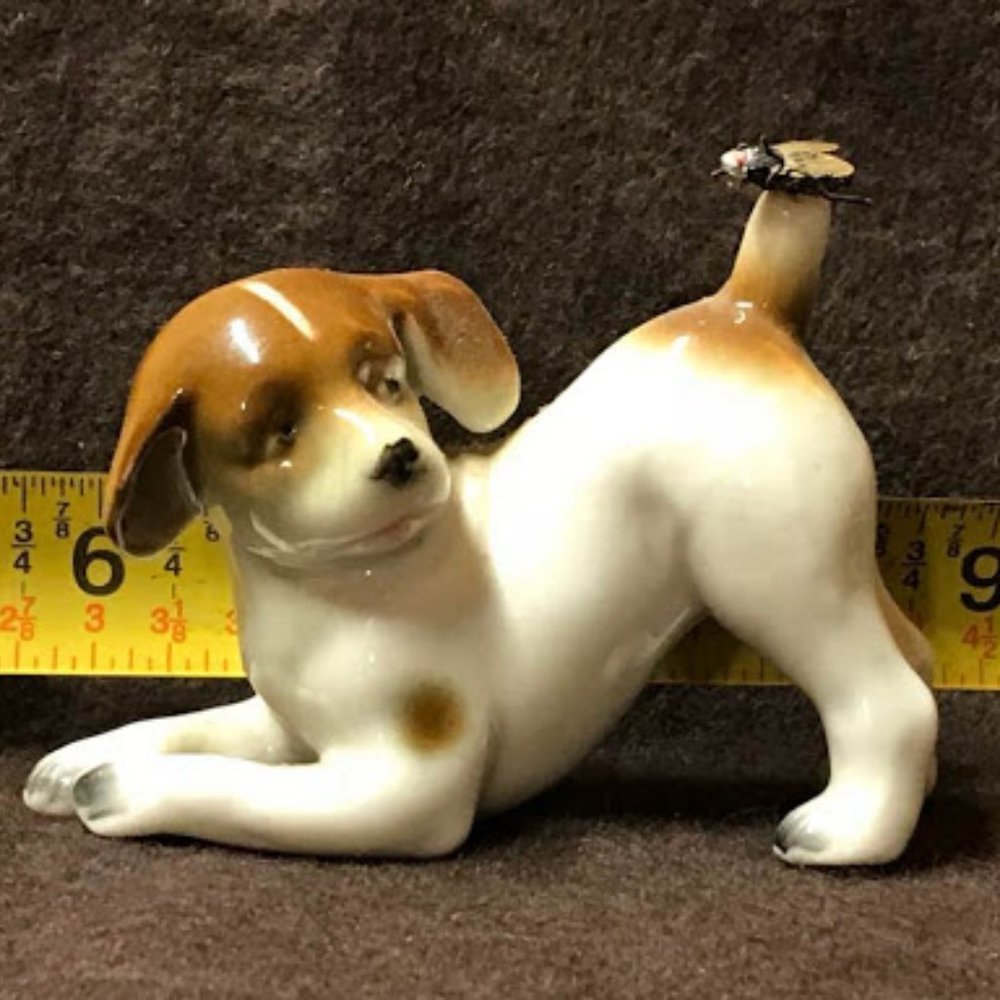 Vintage Beagle Dog Porcelain Figurine Mini Germany